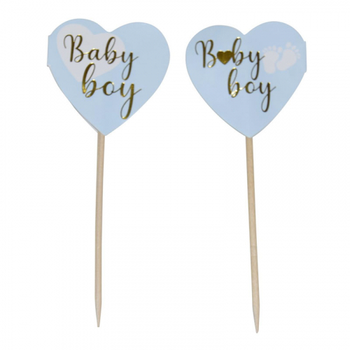 Cake Picks Baby Boy i gruppen Hgtider / Baby shower / It's a BOY hos PARTAJSHOP AB (70606)