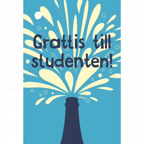 Studentkort 10/17 cm skumpaflaska i gruppen Festartiklar / Presentinslagning / Grattiskort hos PARTAJSHOP AB (74221)