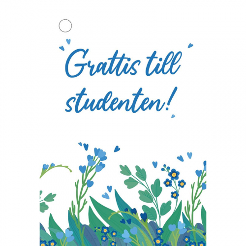 Studentkort 10/17 cm blommor i gruppen Festartiklar / Presentinslagning / Grattiskort hos PARTAJSHOP AB (74225)