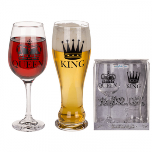 Glas Queen & King  i gruppen Hgtider / Jul / Julklappar / Till henne hos PARTAJSHOP AB (78-7919)