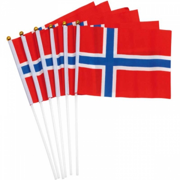 Norska handflaggor 6-pack  i gruppen Festartiklar / Festteman / Lnder  / Norge hos PARTAJSHOP AB (78699)