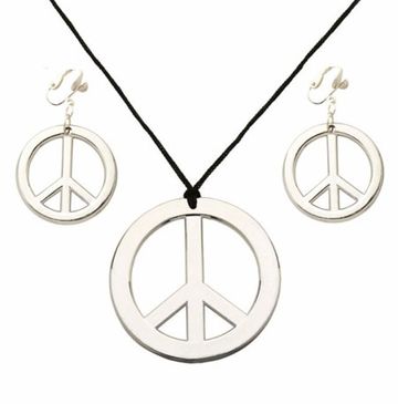 Hippie Peace halsband, rhnge i gruppen Festartiklar / Festteman / Pride hos PARTAJSHOP AB (7897H-B323)