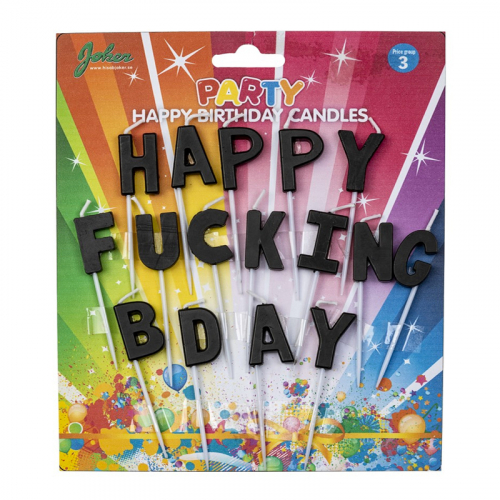 Trtljus Happy Fucking B-Day i gruppen Festartiklar / Festteman / Fdelsedagsfest / Svart hos PARTAJSHOP AB (79274)