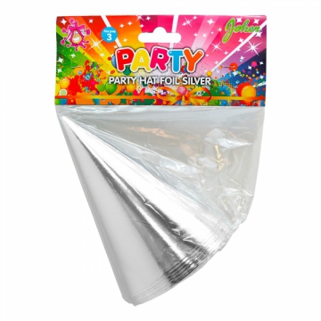 Partyhattar silver metallic i gruppen Hgtider / Nyrsafton / Nyrsaccessoarer hos PARTAJSHOP AB (79853)