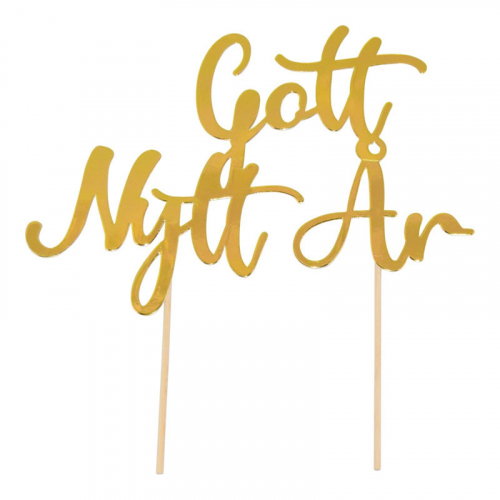 Cake topper Guld Gott nytt r i gruppen Hgtider / Nyrsafton / Nyrsdukning hos PARTAJSHOP AB (79964)