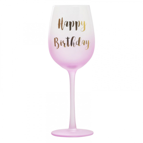 Vinglas Rosa Happy Birthday i gruppen Bar & Spel / Dryckesglas  / Vinglas hos PARTAJSHOP AB (80333)