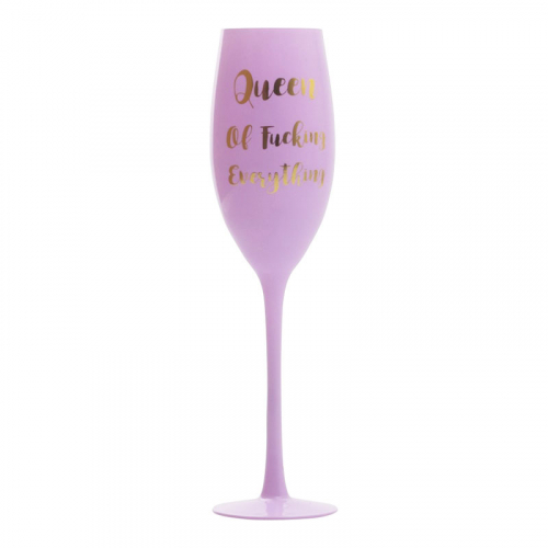 Champagneglas Rosa Queen of fucking everything i gruppen Hgtider / Jul / Julklappar / Till syster hos PARTAJSHOP AB (80341)