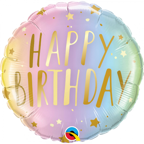 Folieballong Happy Birthday Pastell i gruppen Festartiklar / Festteman / Fdelsedagsfest / Guld hos PARTAJSHOP AB (88052Q)
