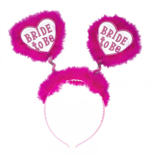 diadem Bride med slöja cerise rosa