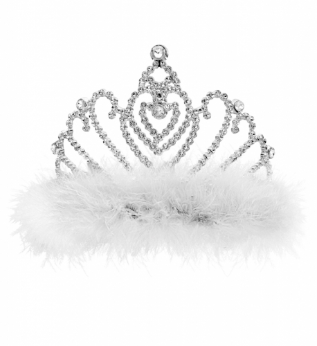 Tiara med vitt fluff i gruppen Maskerad hos PARTAJSHOP AB (88662)