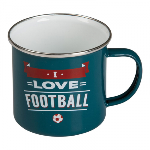 Retro emaljerad pltmugg Football i gruppen Roliga prylar / Glas och muggar / Retromuggar hos PARTAJSHOP AB (89020)