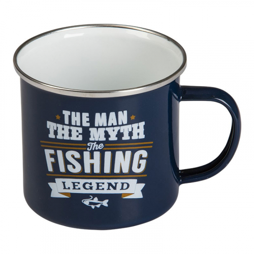 Retro emaljerad pltmugg Fishing i gruppen Roliga prylar / Glas och muggar / Retromuggar hos PARTAJSHOP AB (89023)