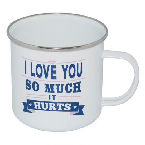 Retro Mugg emaljerad pltmugg I Love You i gruppen Roliga prylar / Glas och muggar / Retromuggar hos PARTAJSHOP AB (89030)