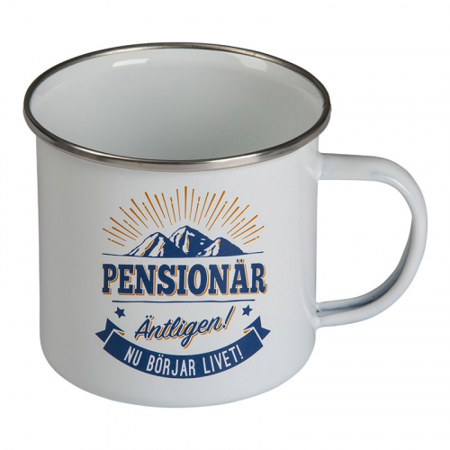 Retro Mugg emaljerad pltmugg Pensionr i gruppen Roliga prylar / Glas och muggar / Retromuggar hos PARTAJSHOP AB (89034)