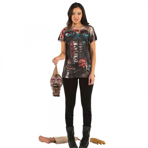 Zombie korsett i gruppen Hgtider / Halloween / Halloweendrkter / Damdrkter hos PARTAJSHOP AB (90804-4-J121r)