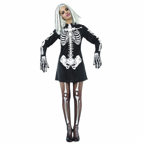 Skelettdrkt kvinna i gruppen Hgtider / Halloween / Halloweendrkter / Skelettdrkter hos PARTAJSHOP AB (94081-M633)