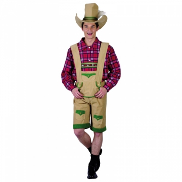 Lederhosen, hatt och skjorta i gruppen Hgtider / Oktoberfest / Oktoberfest klder / Lederhosen hos PARTAJSHOP AB (94132-A613)