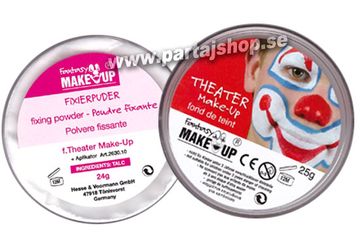 Teatersmink vit med fixerpuder i gruppen Hgtider / Halloween / Halloweensmink hos PARTAJSHOP AB (94587-B332)