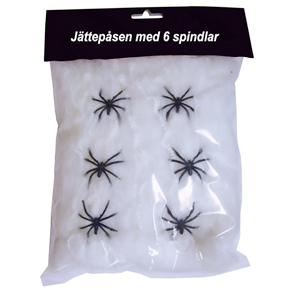 Spindelnt jttepse med 6 st spindlar. i gruppen Hgtider / Halloween / Halloweendukning hos PARTAJSHOP AB (94595-V221)