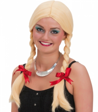 Blond peruk med fltor i gruppen Hgtider / Oktoberfest / Oktoberfesthattar hos PARTAJSHOP AB (94784-C362)