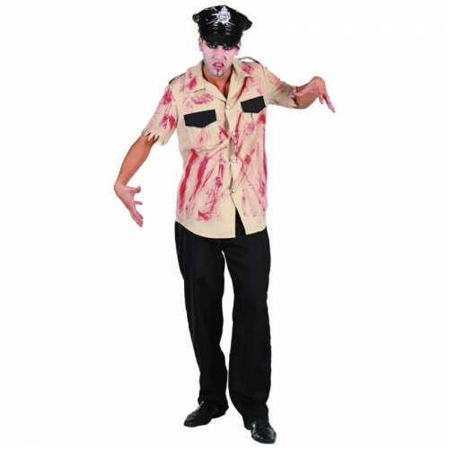 Blodig polis maskeraddrkt i gruppen Hgtider / Halloween / Halloweendrkter / Zombiedrkter hos PARTAJSHOP AB (94972-V341)