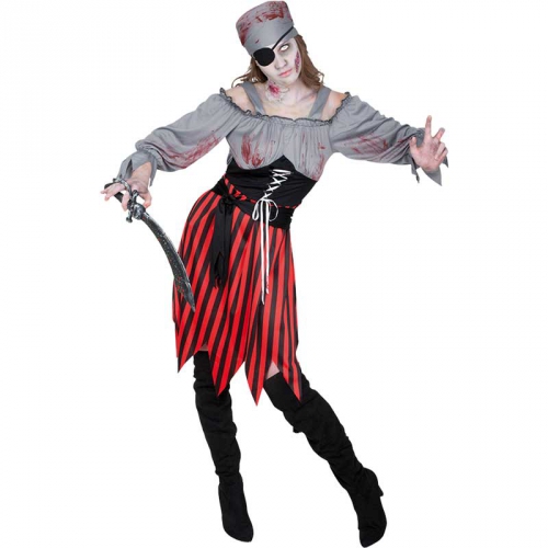 Zombie Pirat Maskeraddrkt i gruppen Hgtider / Halloween / Halloweendrkter / Damdrkter hos PARTAJSHOP AB (95649)