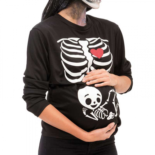 Gravidtrja med skelettbebis i gruppen Hgtider / Halloween / Halloweendrkter / Skelettdrkter hos PARTAJSHOP AB (95906)