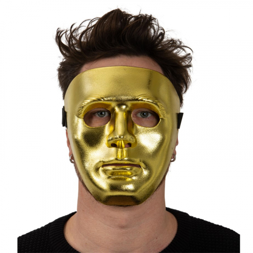 Mask Staty Guld i gruppen Hgtider / Halloween / Halloweenmasker hos PARTAJSHOP AB (96406)