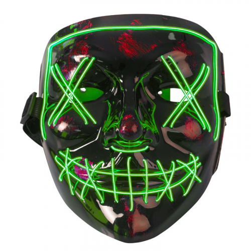 LED Mask El Wire Purge Grn i gruppen Hgtider / Halloween / Halloweenmasker hos PARTAJSHOP AB (96489)