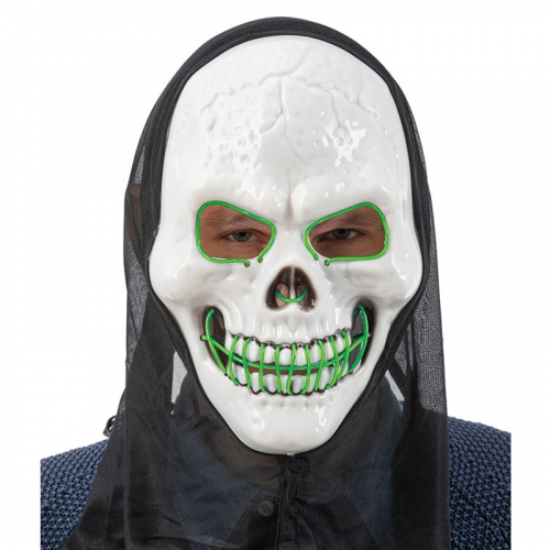 Led mask Ddskalle Grn i gruppen Hgtider / Halloween / Halloweenmasker hos PARTAJSHOP AB (96492)