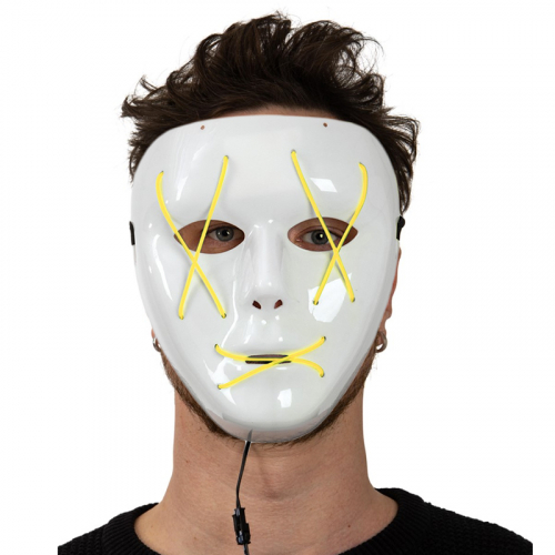 Led mask El Wire Gul i gruppen Hgtider / Halloween / Halloweenmasker hos PARTAJSHOP AB (96493)