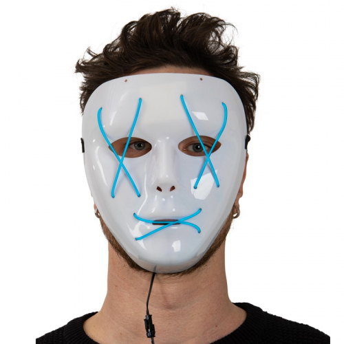 Led mask El Wire Bl i gruppen Hgtider / Halloween / Halloweenmasker hos PARTAJSHOP AB (96494)