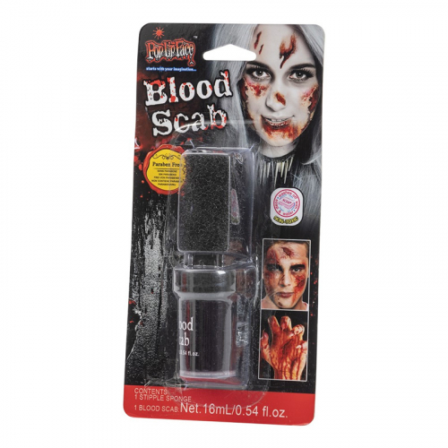 Trgflytande blod & sminksvamp i gruppen Hgtider / Halloween / Halloweensmink hos PARTAJSHOP AB (96495)