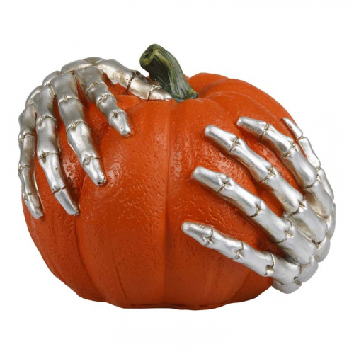Orange Pumpa med skeletthnder Liten i gruppen Hgtider / Halloween / Halloweendekoration hos PARTAJSHOP AB (96686)