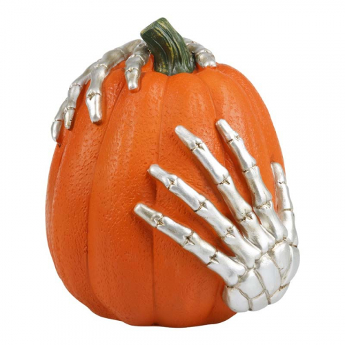 Orange pumpa med skeletthnder Stor i gruppen Hgtider / Halloween / Halloweendekoration hos PARTAJSHOP AB (96687)