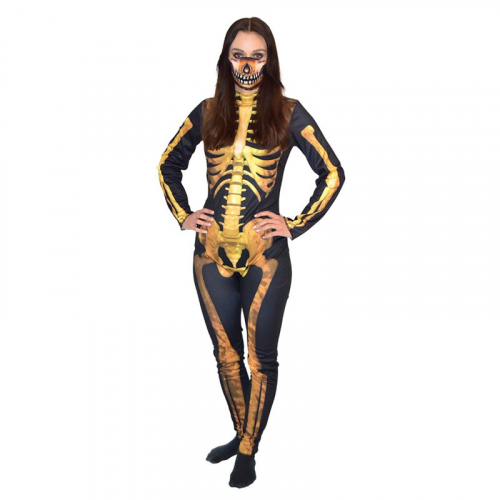 Skelettdrkt med mask i gruppen Hgtider / Halloween / Halloweendrkter / Skelettdrkter hos PARTAJSHOP AB (96723)