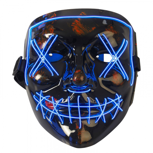 LED Mask El Wire Purge Bl  i gruppen Hgtider / Halloween / Halloweentillbehr hos PARTAJSHOP AB (96739)