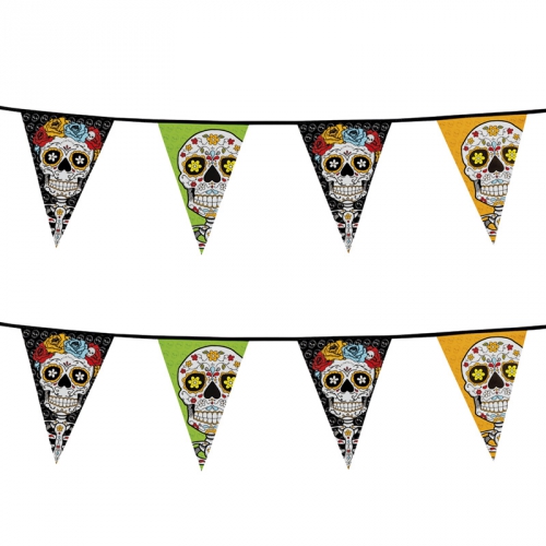 Flaggirlang Day of the dead  i gruppen Festartiklar / Dekorationer / Flaggor hos PARTAJSHOP AB (97020)