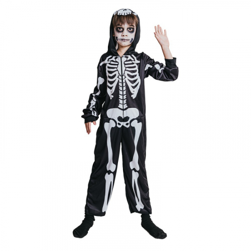 Skelett med huva barn i gruppen Hgtider / Halloween / Halloweendrkter / Barndrkter hos PARTAJSHOP AB (97085-R)