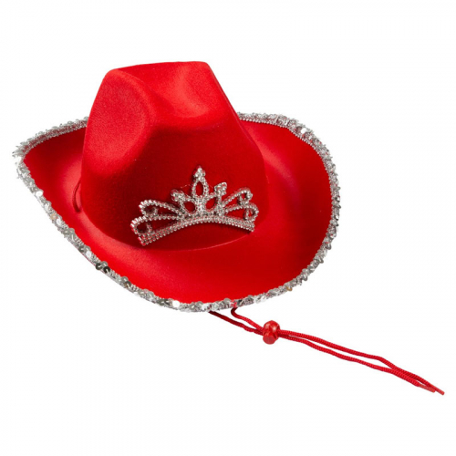 Cowboyhatt Rd Vuxen i gruppen Hgtider / Mhippa / Tillbehr Mhippa hos PARTAJSHOP AB (97166)