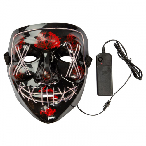 LED Mask El Wire Purge Vit i gruppen Hgtider / Halloween / Halloweenmasker hos PARTAJSHOP AB (97196)