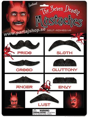 Mustascher, sju ddssynder i gruppen Maskerad / Skgg & mustasch  / Mustascher hos PARTAJSHOP AB (A12172-G221)