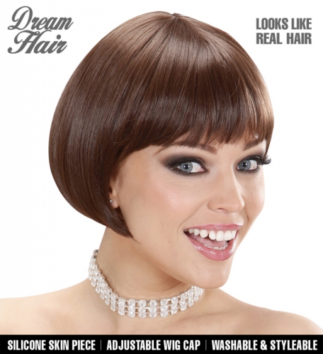 Peruk Brun Dream Hair i gruppen Festartiklar / Festteman / Mhippa & svensexa hos PARTAJSHOP AB (A9172)