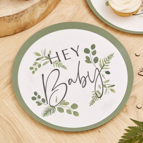 Tallrikar Hey Baby  i gruppen Hgtider / Baby shower / Hey Baby hos PARTAJSHOP AB (BAB-115)