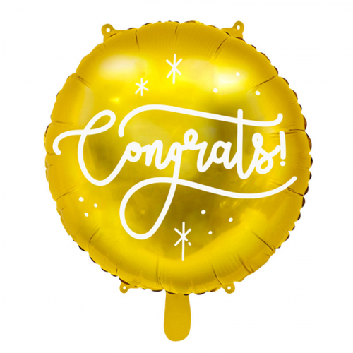 Folieballong Guld Congrats! i gruppen Festartiklar / Festteman / Fdelsedagsfest / Guld hos PARTAJSHOP AB (FB105-019)