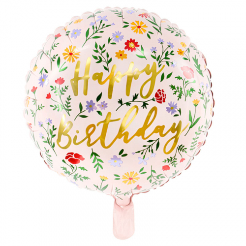 Folieballong Happy Birthday Flower i gruppen Festartiklar / Festteman / Fdelsedagsfest / Guld hos PARTAJSHOP AB (FB48)