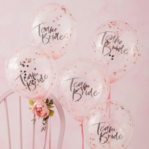 Konfettiballonger Team Bride Floral i gruppen Hgtider / Mhippa / Mhippa Teman / Bride To Be Floral  hos PARTAJSHOP AB (FH-214)