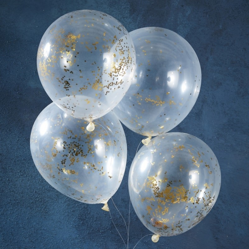 Ballonger med guldglitter i gruppen Hgtider / Nyrsafton / Nyrsdekoration hos PARTAJSHOP AB (GD-404)