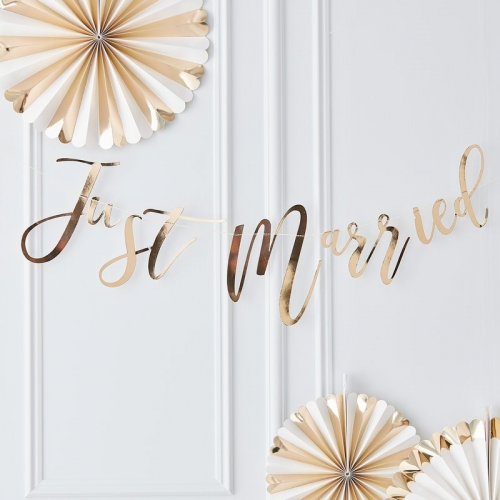 Just Married Girlang vit/guld main image 1
