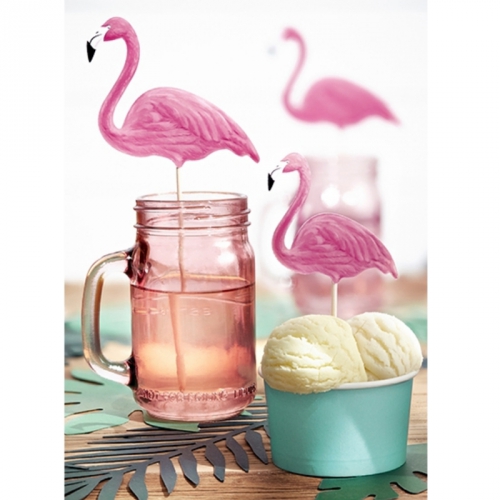 Flamingo Cake Toppers i gruppen Festartiklar / Bakning & tbart  / Trtdekorationer hos PARTAJSHOP AB (KPT14)